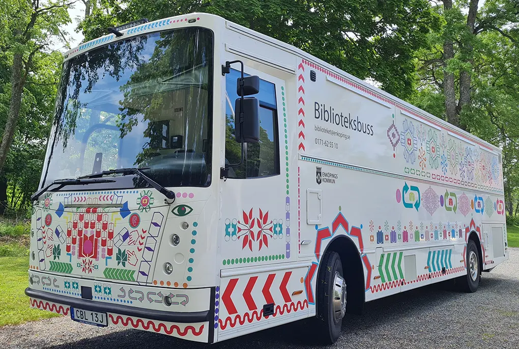 Bibliotekets bokbuss. Foto.